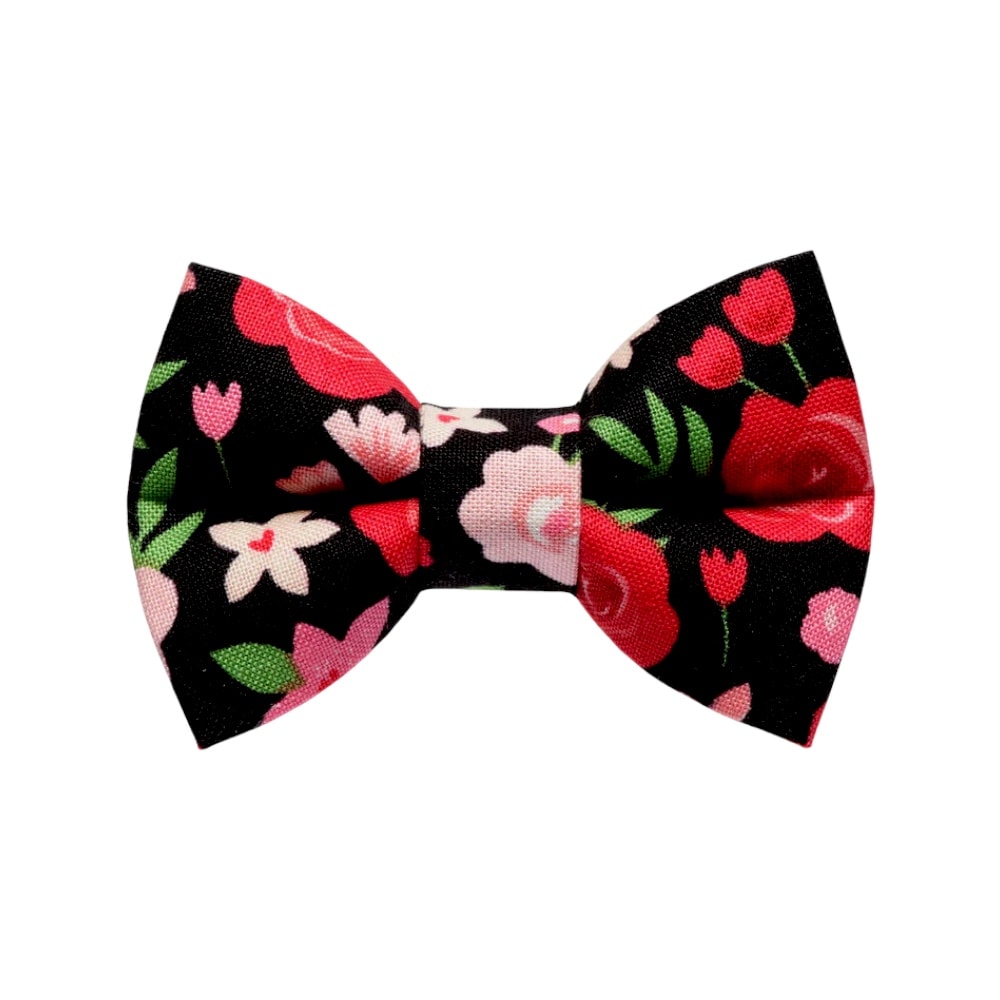 Sweet Pickles Designs | Blommig Hundfluga, Svart - Large