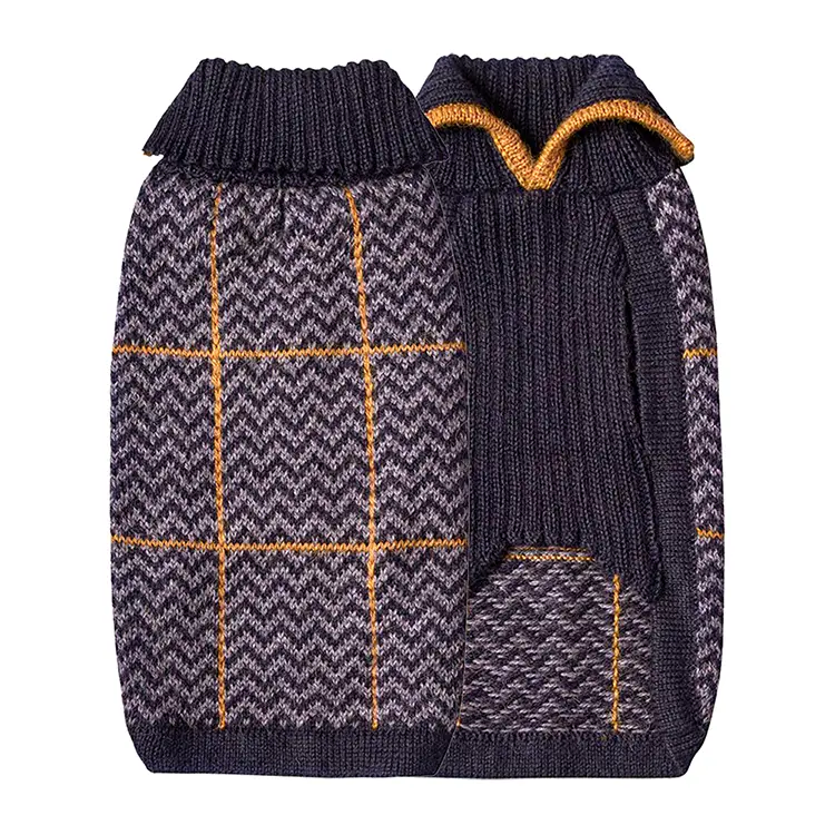 Alqo Wasi | Stickad Hundtröja i Alpackaull, Preppy - X-Large