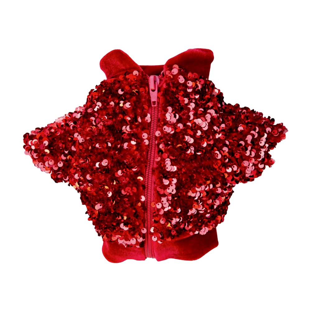 Gentle Dog | Red Glamour Hundjacka, Röda Paljetter - X-Large