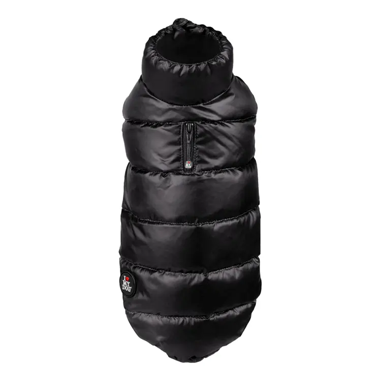 I Love My Dog | Lyxig Puffer-Hundjacka med Fiberdun, Svart - XX-Large