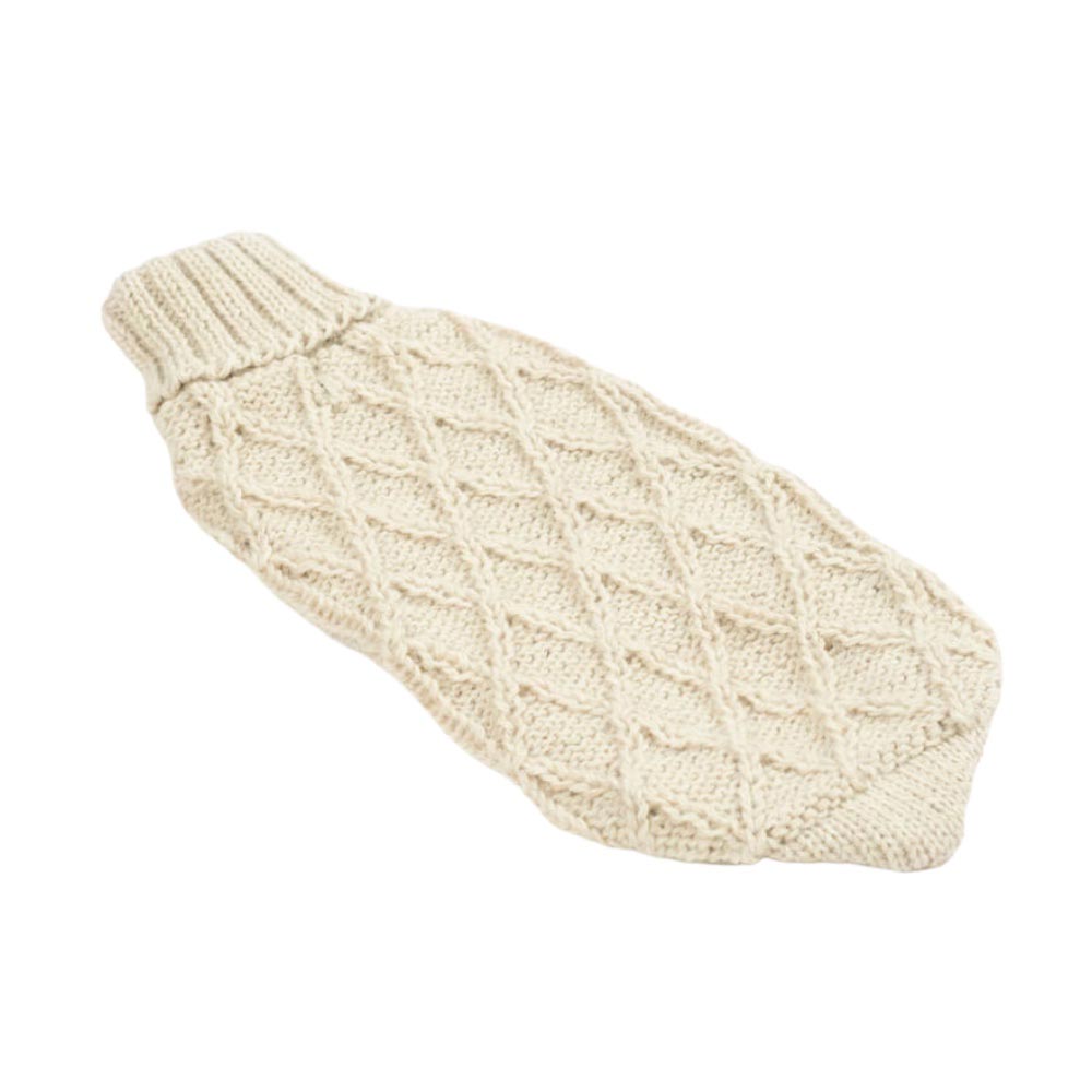 Alqo Wasi | Stickad Hundtröja i Alpackaull, Beige - Medium