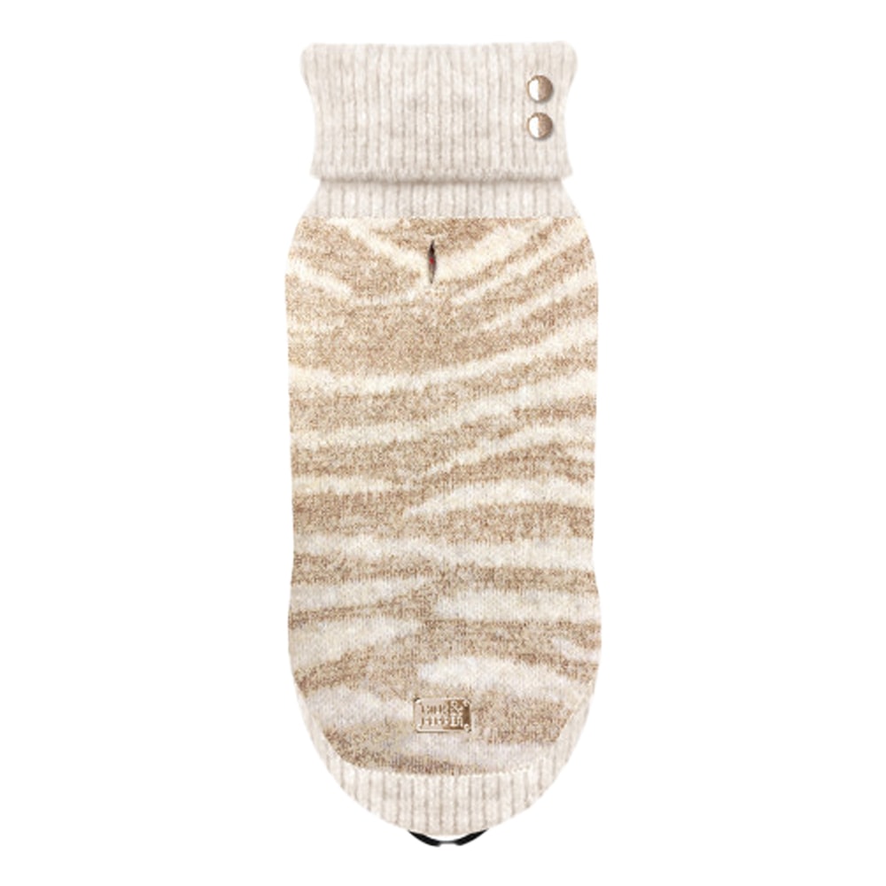 Milk & Pepper | Stickad Hundtröja, Glittrig Beige - 3XL/45