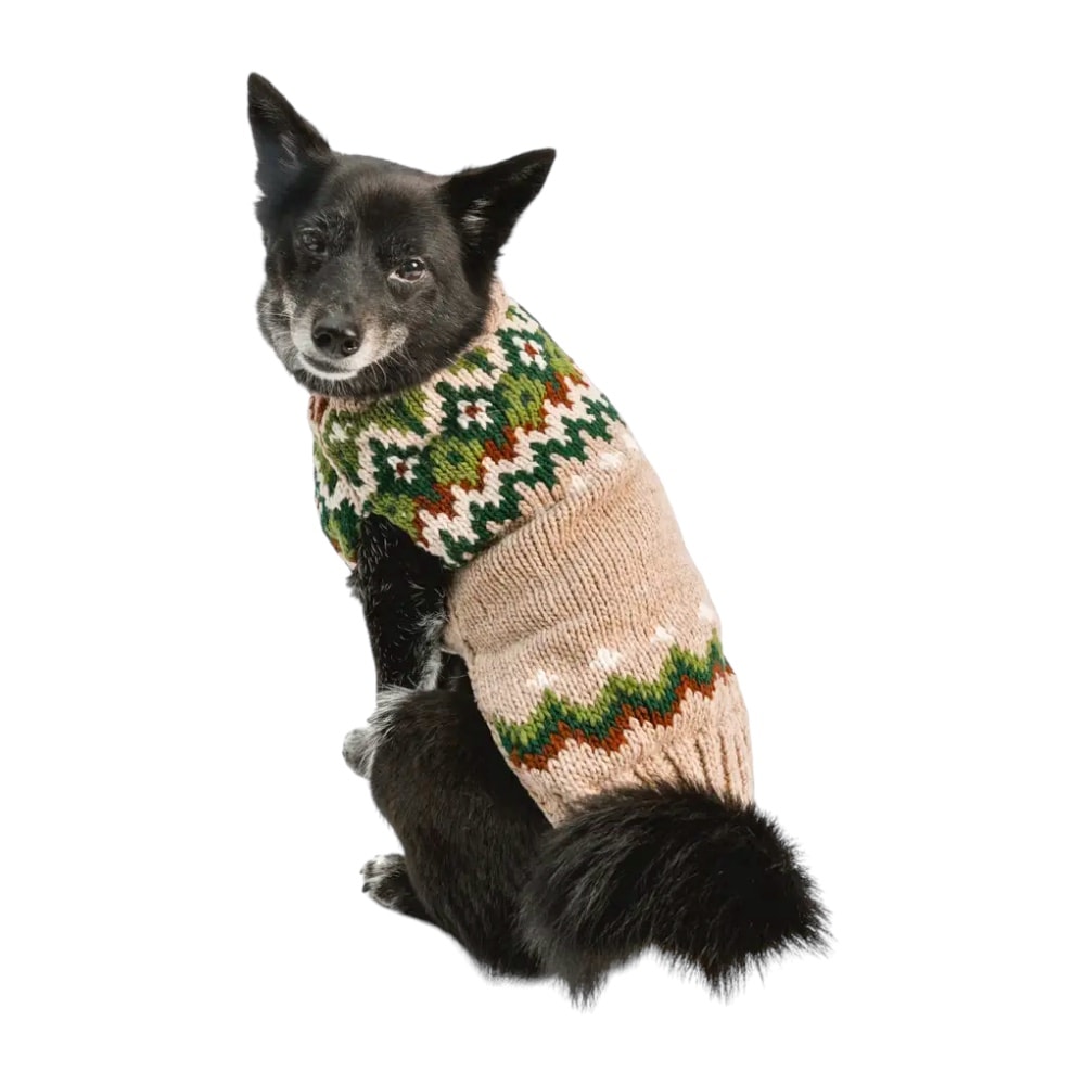 Chilly Dog | Handstickad Hundtröja i 100% Ull, Nordic Forest - Large
