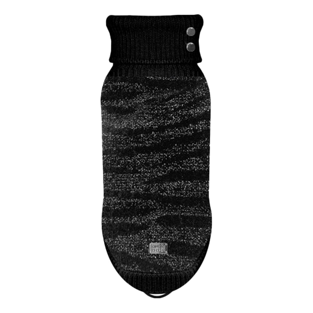 Milk & Pepper | Stickad Hundtröja, Glittrig Svart - 2XL/41