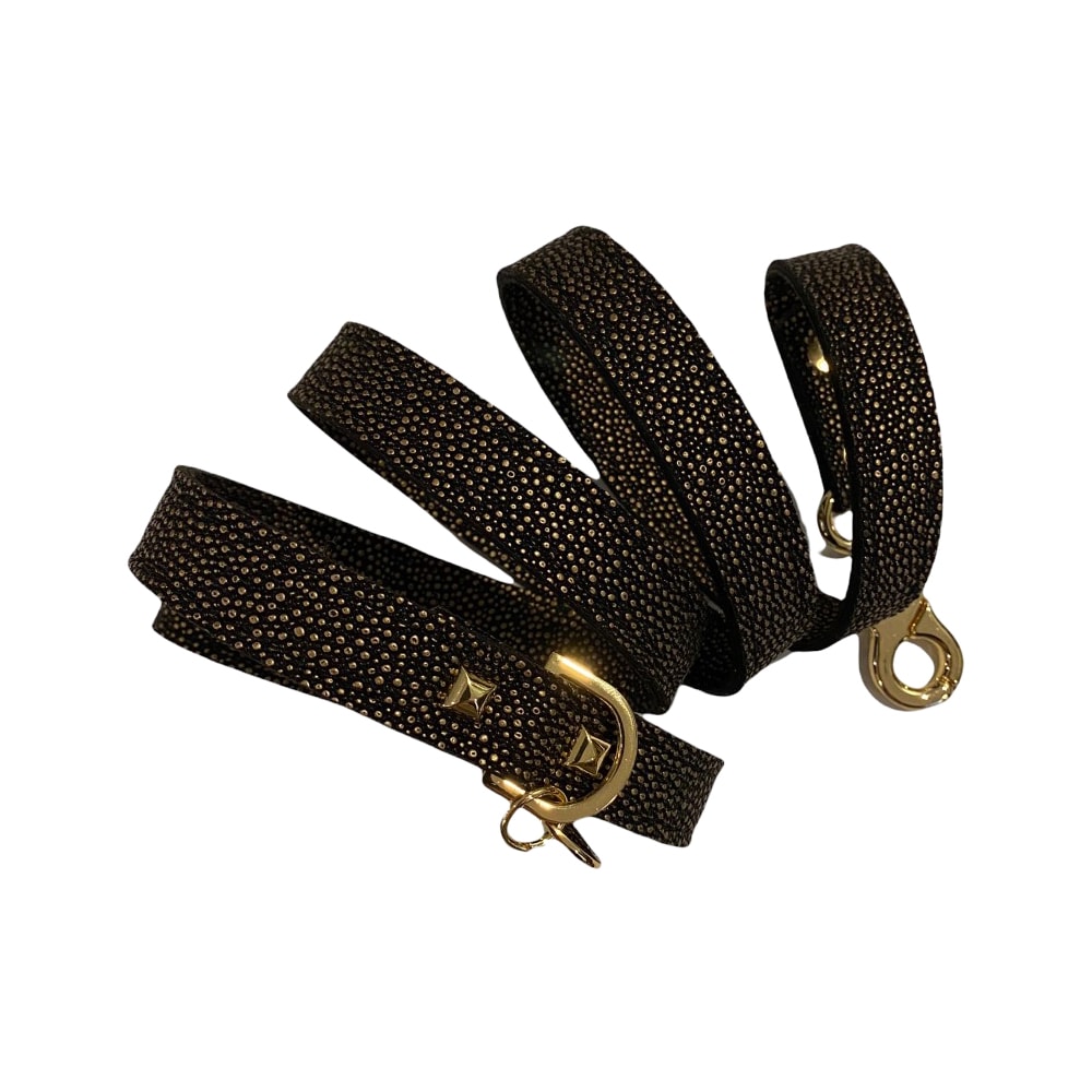 Devious Dogs | Glitz & Glam Vegan Hundkoppel, Svart/Guld