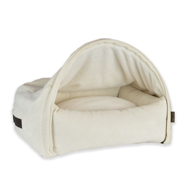 Kona Cave | Lyxig Snuggle Cave Hundbädd Manchester, Cream - Large