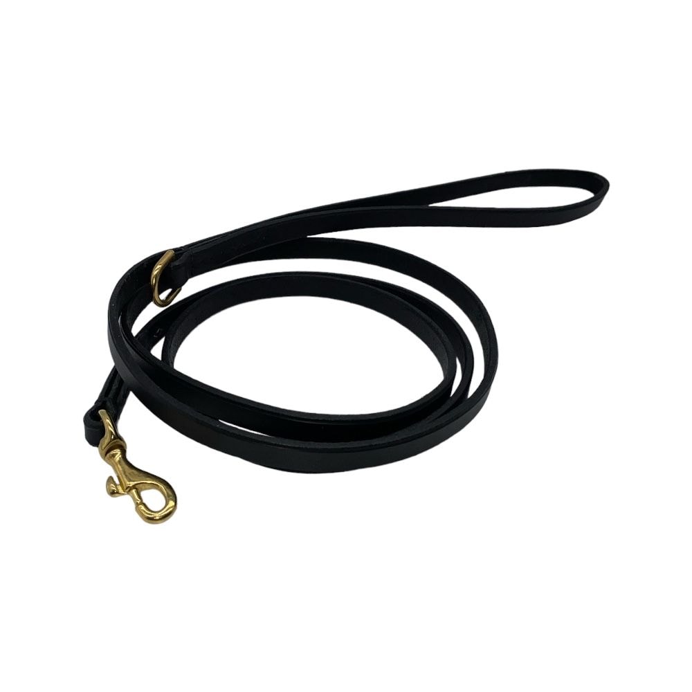 Handgjort Hundkoppel i Läder | Svart - 180 cm | Regular Hake