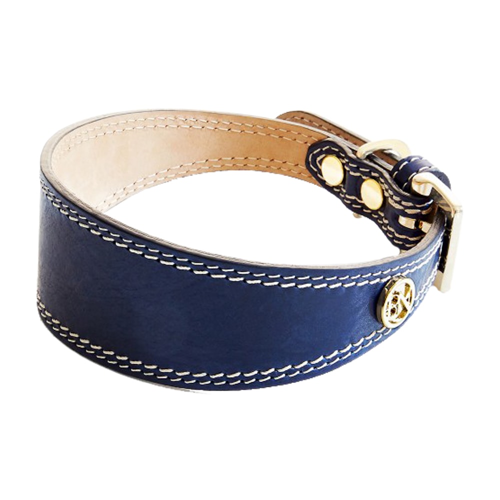 Bello di Nacci | Roma Hundhalsband, Blått Läder - Small