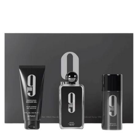 Afnan Perfumes 9PM Presentset – 100ml EDP + 150ml Shower Gel + 150ml Deodorant Spray