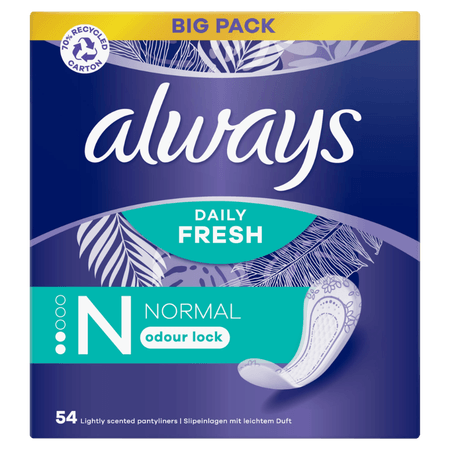 Always Daily Fresh Normal Odour Lock Trosskydd - 54 st