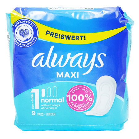 Always Maxi Normal Size 1 Sanitary Pads Without Wings 9 st