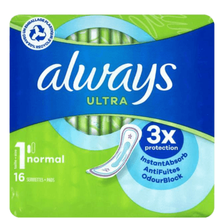 Always Ultra Normal Day Size 1 Sanitary Pads – 16 st.