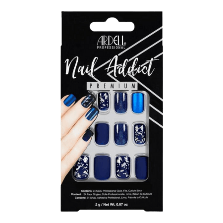 Ardell Nail Addict Konstgjorda naglar - Matt blå (24 st)