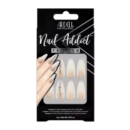 Ardell Nail Addict Nude Light Crystal Konstgjorda naglar - 24 st