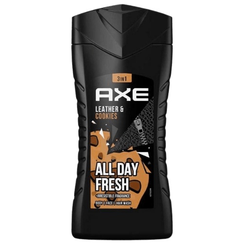Axe Leather & Cookies All Day Fresh 3-In-1 Body, Face & Hair Wash - 250 ml