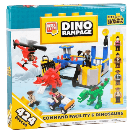Block Tech Dino Rampage Command Facility & Dinosaurs – 424 st