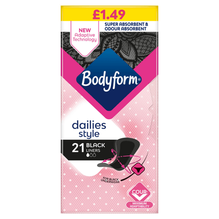 Bodyform Dailies Style Black Trosskydd - 21 st