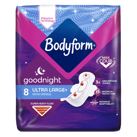 Bodyform Goodnight Ultra Large Bind Med Vingar - 8 st
