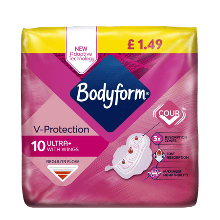 Bodyform V-Protection Ultra Bind Med Vingar - 10 st