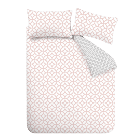 Catherine Lansfield Geo Rosa påslakan - Enkel