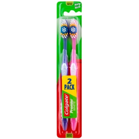 Colgate Premier White Medium tandborstar - 2 st