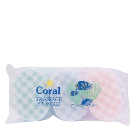 Coral Massagesvampar - 3 st