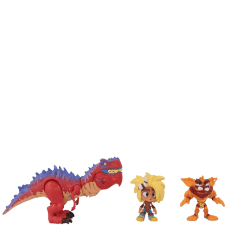 Crash Bandicoot Dino Dash Diorama Figures – 3 Pcs
