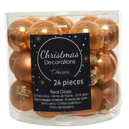 Decoris Mini julgranskulor Glas Brun - 24 st