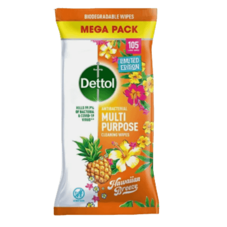 Dettol Multi-Purpose Hawaiian Breeze Rengöringsservetter – 105 st