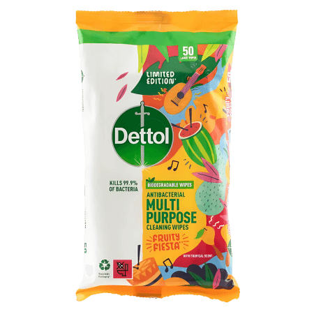 Dettol Multipurpose Fruity Fiesta Rengöringsservetter - 50 st.