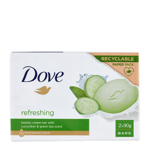 Dove Cucumber & Green Tea Refreshing Beauty Cream Bar Tvål - 2 x 90 g