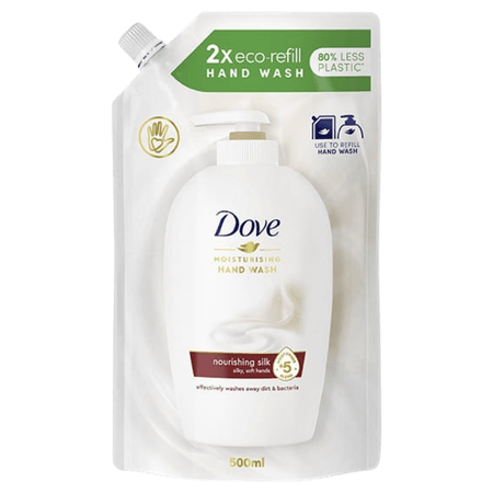 Dove Nourishing Silk Handtvål Refillpåse – 500 ml