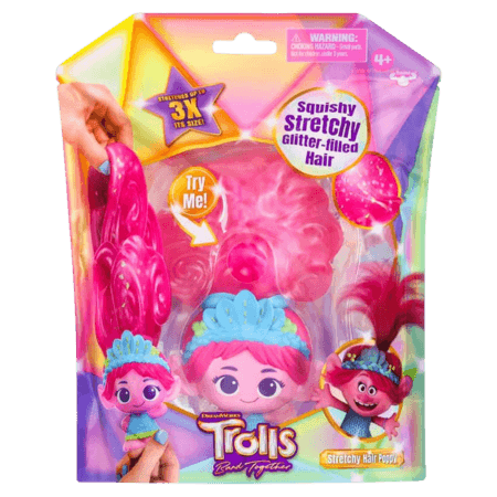 DreamWorks Trolls Band Together Stretchy Hair Poppy Docka