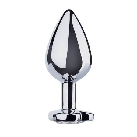 EasyToys Metal Butt Plug With Heart Crystal – Silver
