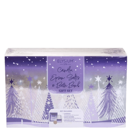Elysium Spa Badsalt, Jasmin Doftljus & Badbomb Presentset – 3 st