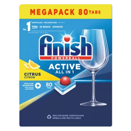 Finish Active All-in-1 Citrus Diskmaskinstabletter – 80 st