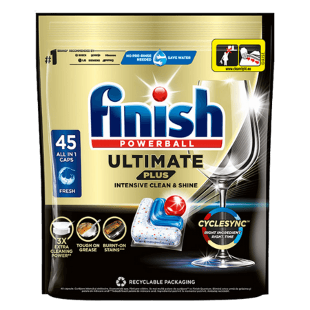 Finish Ultimate Plus Lemon Opvasketabs – 45 stk.