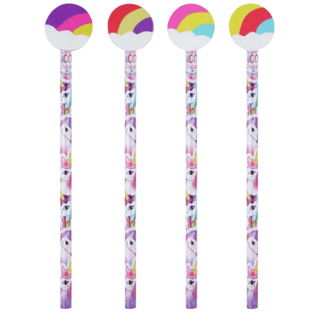 Fun Stationery Unicorn Blyertspenna med Suddgummi-Topp