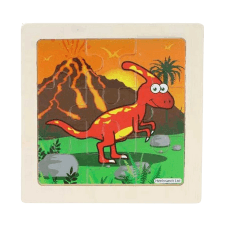 Fun Toys Dinosaurs Jigsaw Wooden Puzzle Assorted 11 cm – 1 St