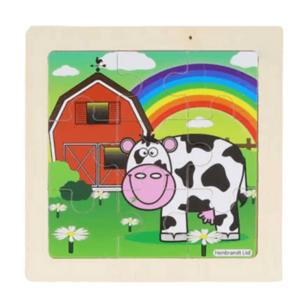 Fun Toys Farm Jigsaw Wooden Puzzle Assorted 11 cm – 1 St