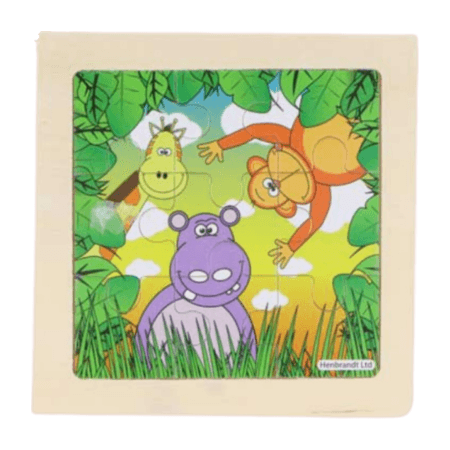 Fun Toys Jungle Jigsaw Wooden Puzzle Assorted 11 cm – 1 St