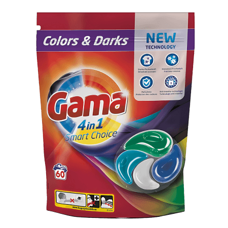 Gama 4-i-1 Tvättkapslar Mörk & Färg - 60 st