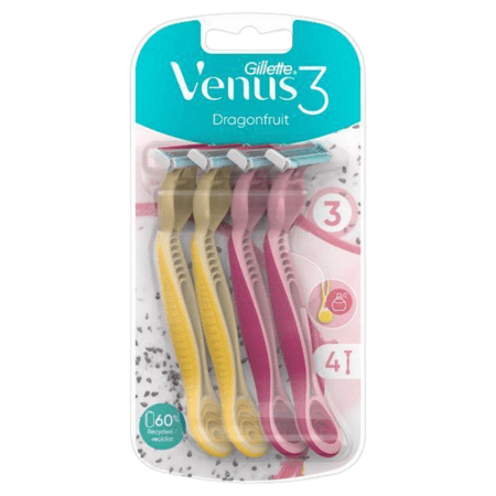 Gillette Venus 3 Dragon Fruit Engångsrakhyvlar – 4 st