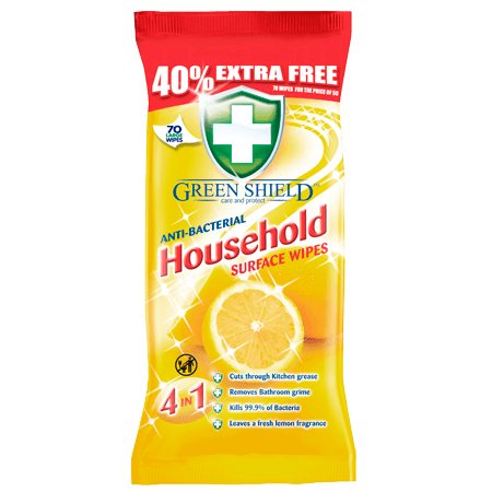 Green Shield Antibakteriella rengöringsservetter - 70 st