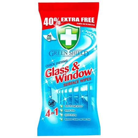 Green Shield rengöringsservetter för glas och fönster 70 st