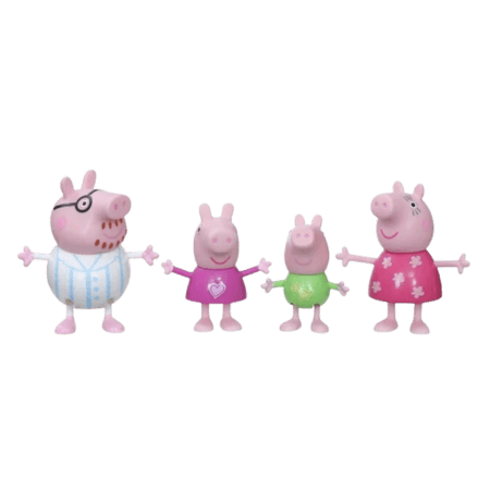 Cuddly Pig Peppa's Family Bedtime Figur Set - 4 st