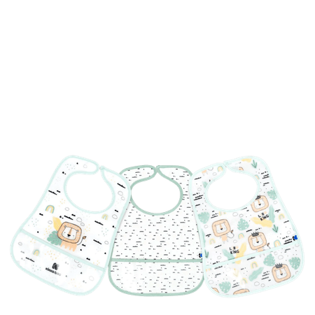 Kikka Boo Eva Terry Bib With Catcher - Savanna Mint - 3 st