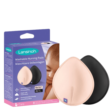 Lansinoh Svarta & Rosa Tvättbara Amningsinlägg – 8 st