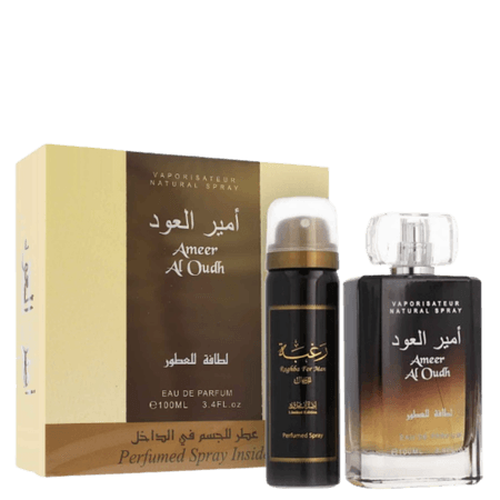 Lattafa Unisex Ameer Al Oudh Eau de Parfum & Body Spray Set
