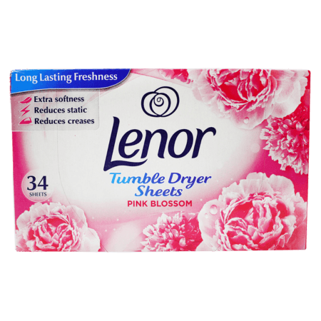 Lenor Pink Blossom Torktumlare-ark - 34 st.